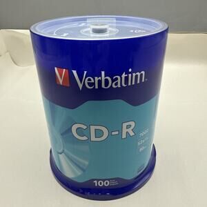 Verbatim CD-R 700MB 80Min 52X Speed Recordable Compact Disc 100 Pack *READ...
